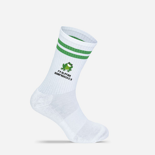 Tennis Socks MR. SOCKS white/green mit Logo Laabfrösch Art.-Nr.: L05004